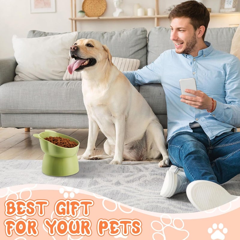 Hsei 6 Pcs Raised Cat Food Bowls 15 Degrees Elevated Cat Bowls Anti Vomiting Tilted Raised Whisker Friendly Pet Dish Plastic Slanted Stand for Indoor Pet Food Water Feeder(Cute Color) - Image 5